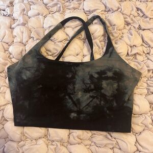 Alphalete Black and Gray Tie-Dye Sports Bra